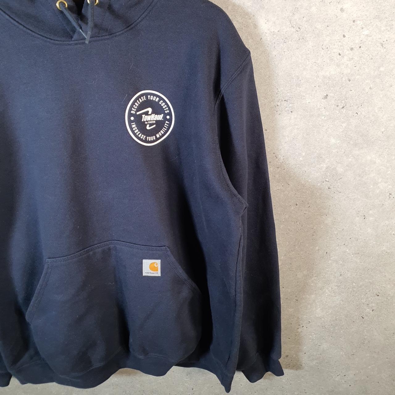 Vintage Carhartt Hoodie Men’s Large Navy Blue Pullover Blank USA Loose Fit