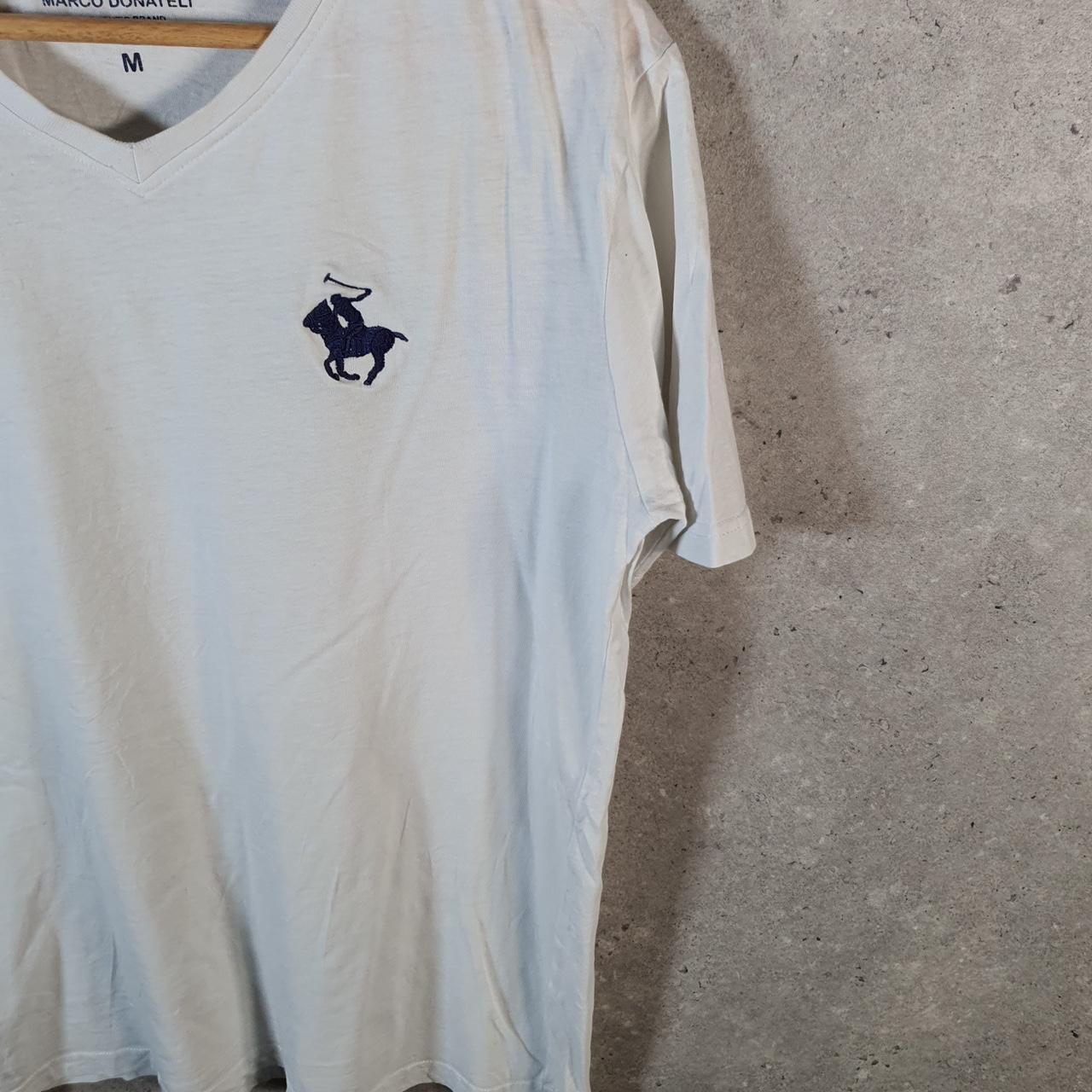 Vintage Marco Donateli Embroidered Logo T Shirt Mens Medium White Athletic Casual