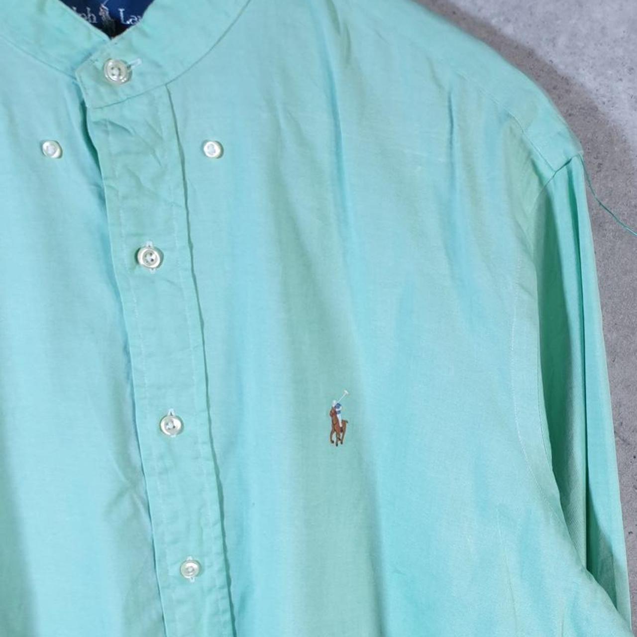 Vintage Ralph Lauren Button Down Shirt Men’s Large Blue Cotton Classic Fit Pony