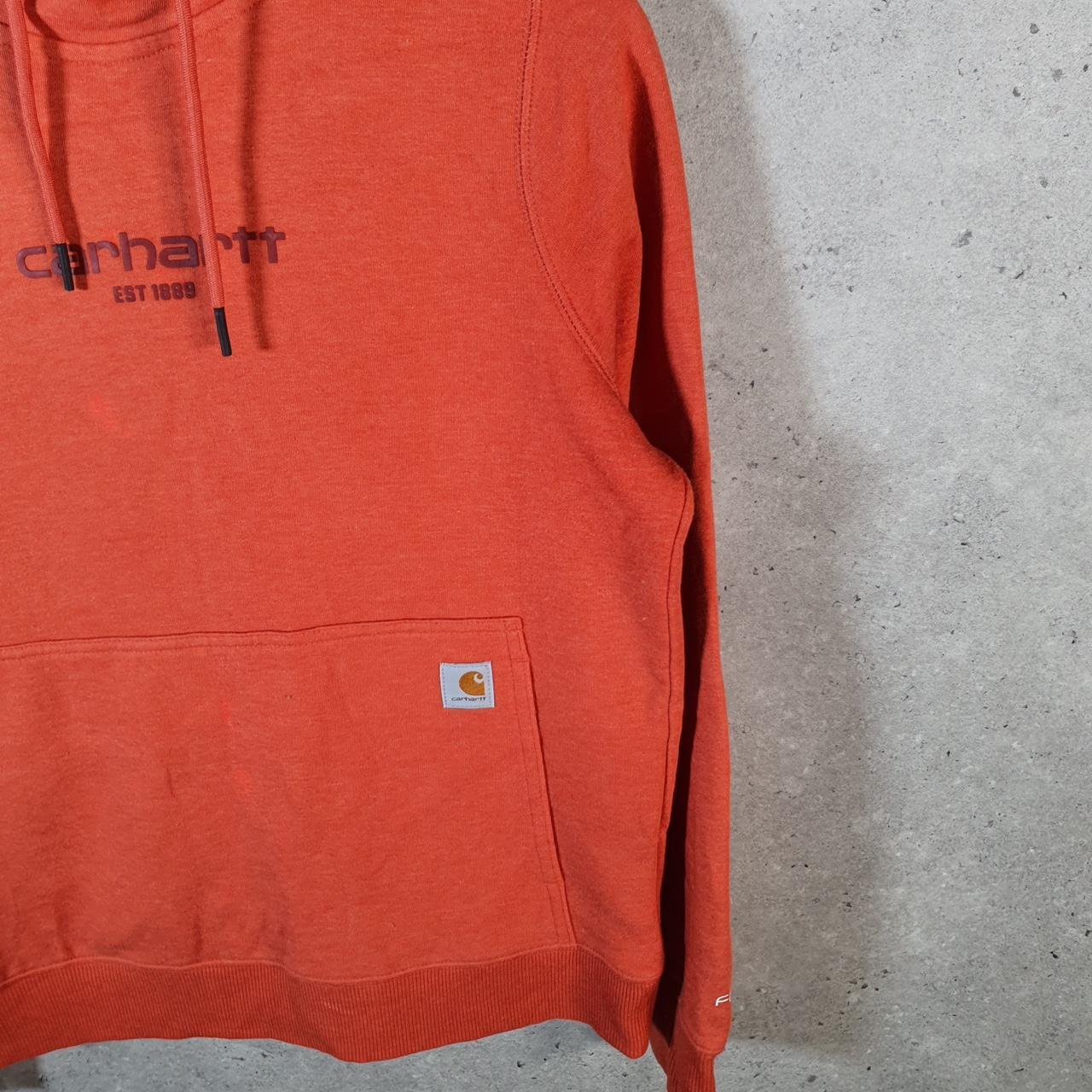 Vintage Carhartt Hoodie Womens Small Red Pullover Blank USA Relaxed Fit