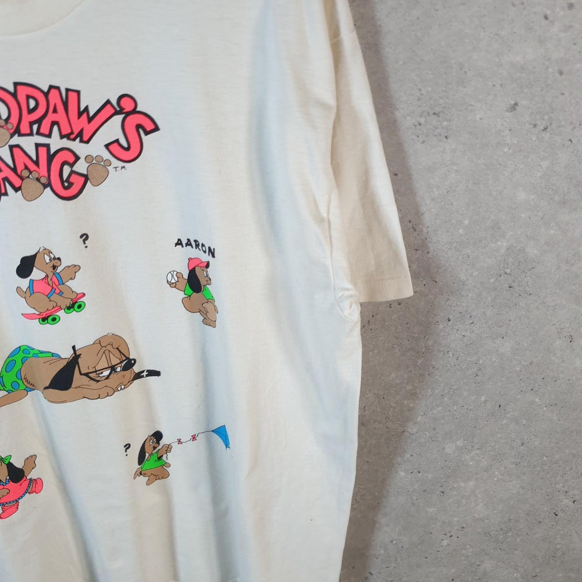 Vintage Platinum Plus Grandpaws Gang Dog 90s USA Single Stitch T Shirt Men’s XL White