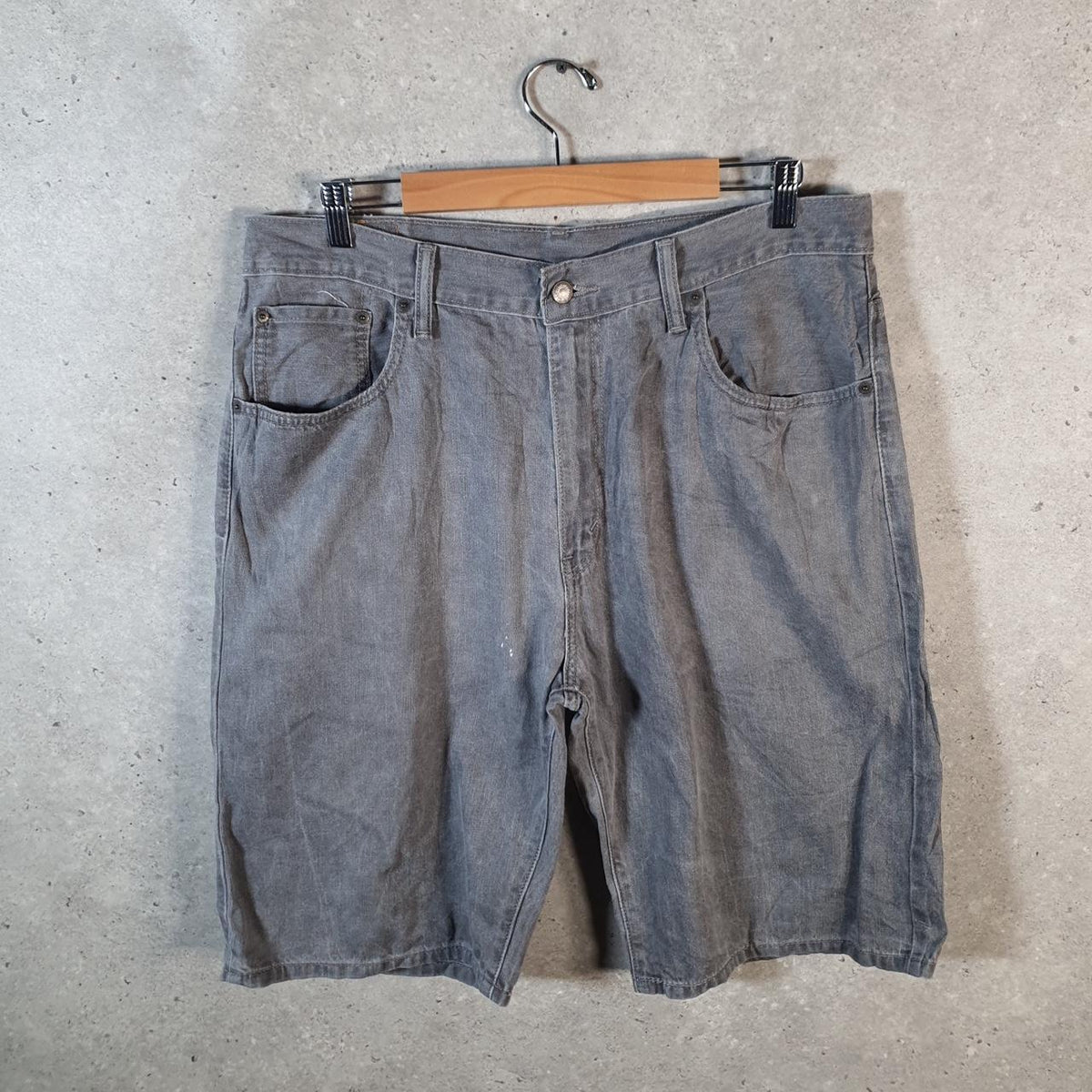 Vintage Levi’s 569 Baggy Shorts Jorts Cargo Mens W36 Grey Relaxed Denim