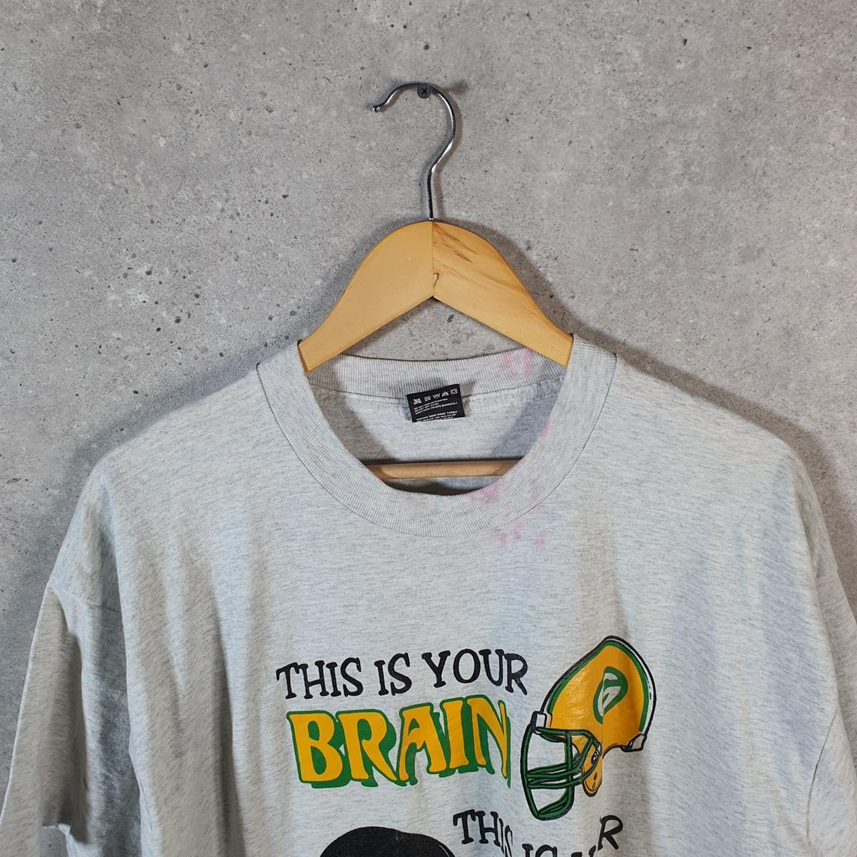 Vintage Fruit of the Loom Best NFL Green Bay Packers Single Stitch T Shirt Men’s XL Grey Big Fish Vintage