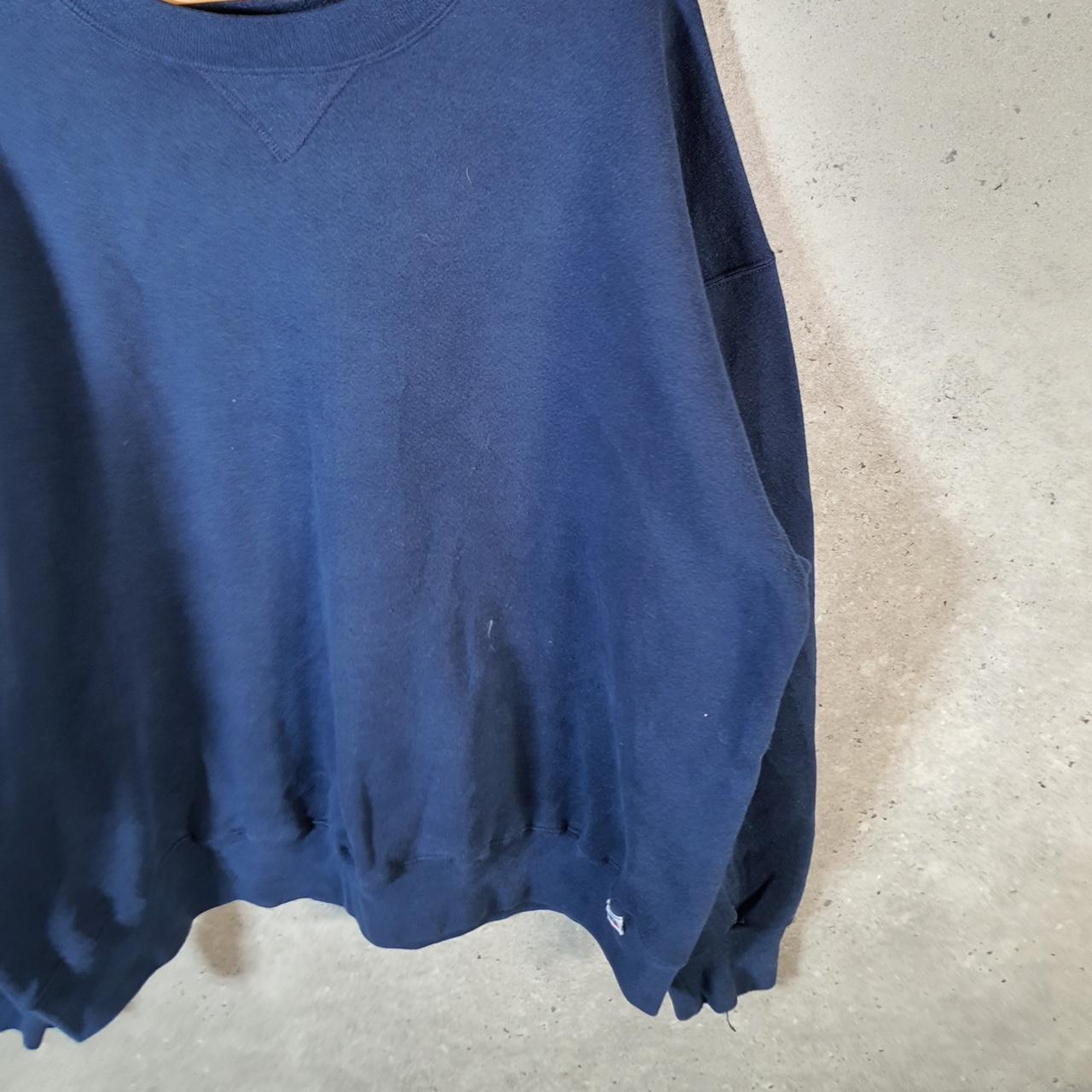 Vintage Russell Athletic USA Blank Sweatshirt Men’s 2XL Navy Blue Pullover Baggy