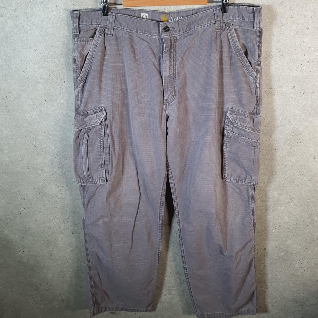 Vintage Carhartt Carpenter Trousers Mens W42 L32 Grey Relaxed Fit Workwear