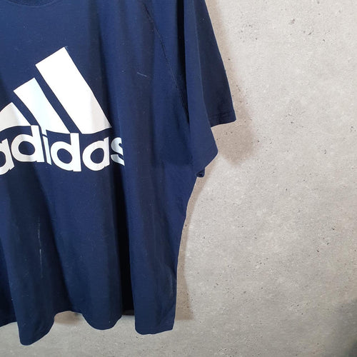 Vintage Adidas Ultimate T Shirt Men’s 2XL Navy Blue Three Stripes Logo Athletic