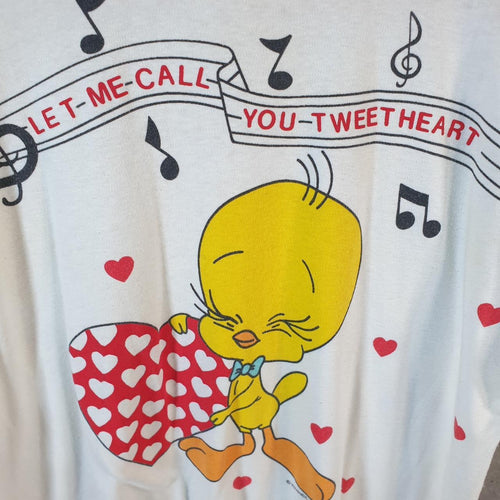 Vintage 1996 Tweety Warners Bros USA Single Stitch T Shirt Men’s Small White