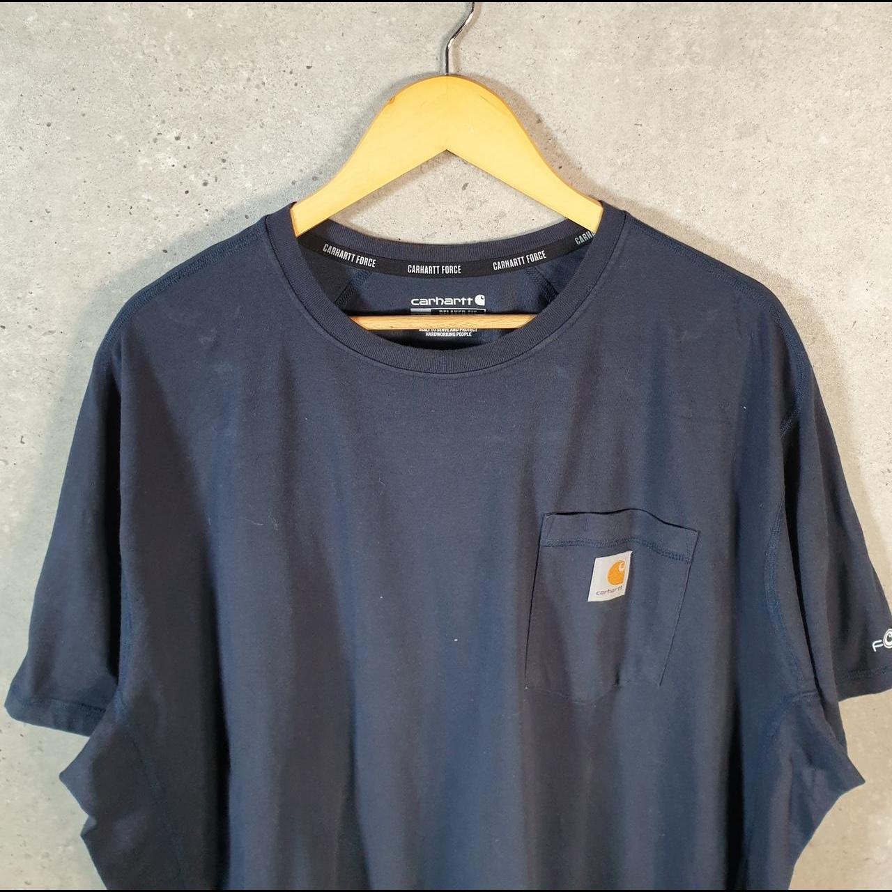 Vintage Carhartt Pocket T Shirt Men’s 2XL Navy Blue Workwear Chore Utility Relaxed Fit C9298