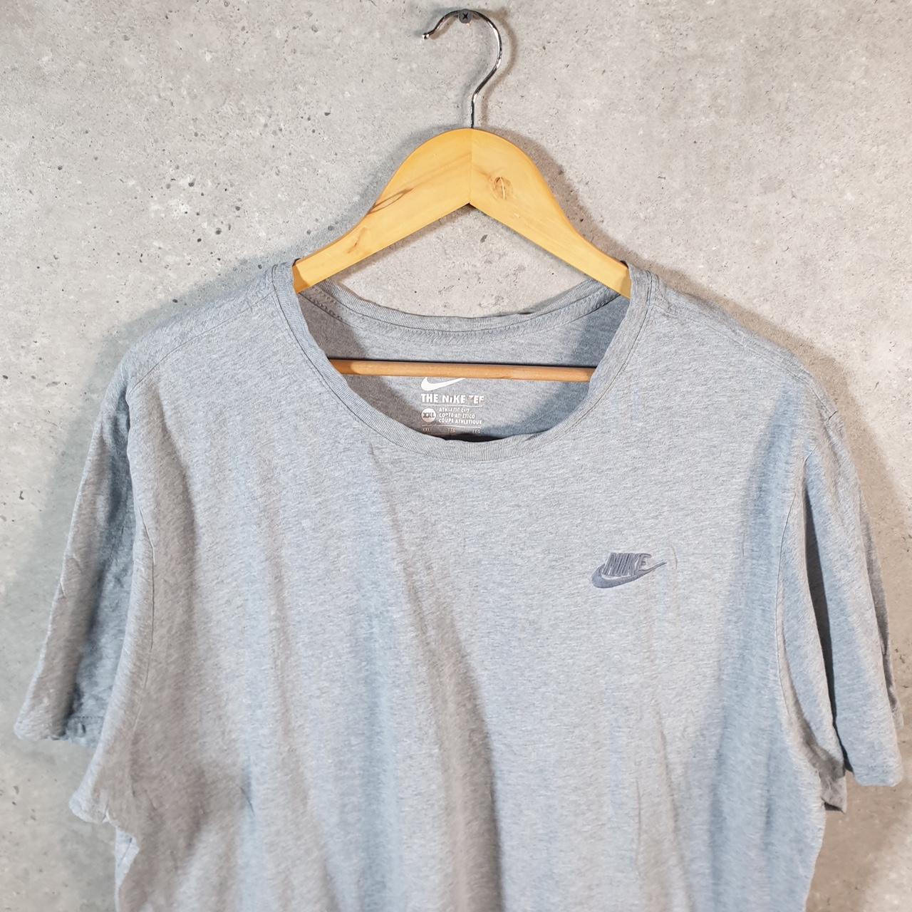 Vintage Nike T Shirt Men’s 2XL Grey Printed Single Swoosh Logo Athletic C8262