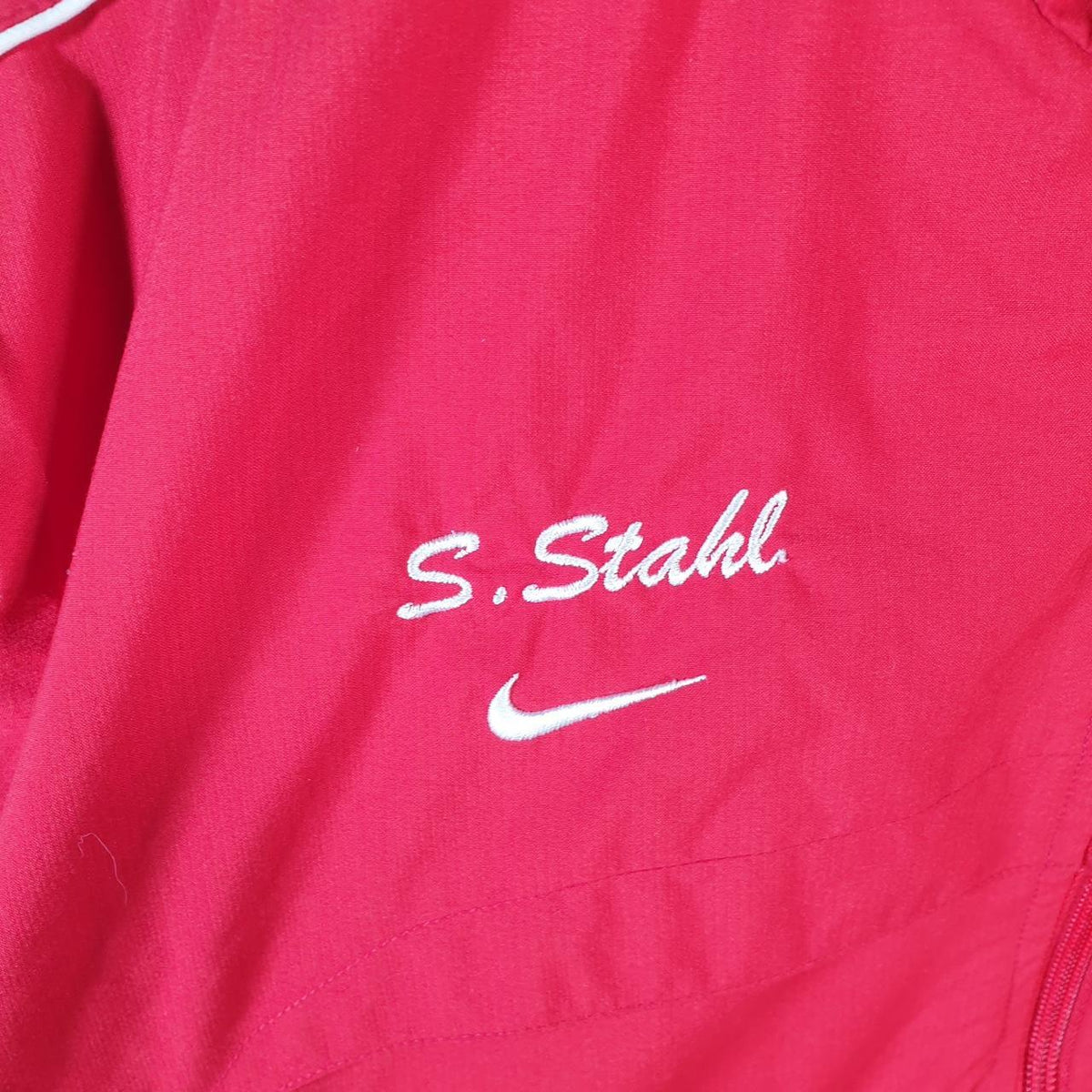 Vintage Nike Team Windbreaker Track Jacket Mens Small Red USA Swoosh Full Zip