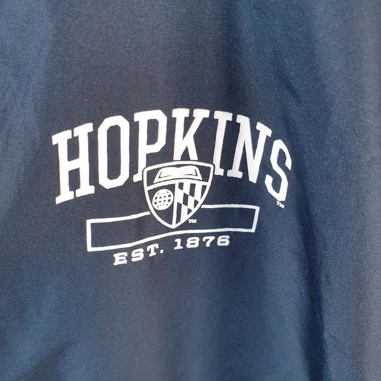 Vintage Champion Windbreaker Track Jacket Mens 2XL Navy Blue Logo 1/4 Zip Hooded