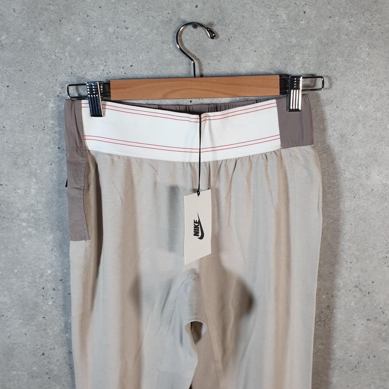 Vintage Nike NIKELAB A.A.E. 3.0 UNIQUE HIGH WAIST LEGGINGS Joggers Womens Small Beige Swoosh Sports Tracksuit - Big Fish Vintage