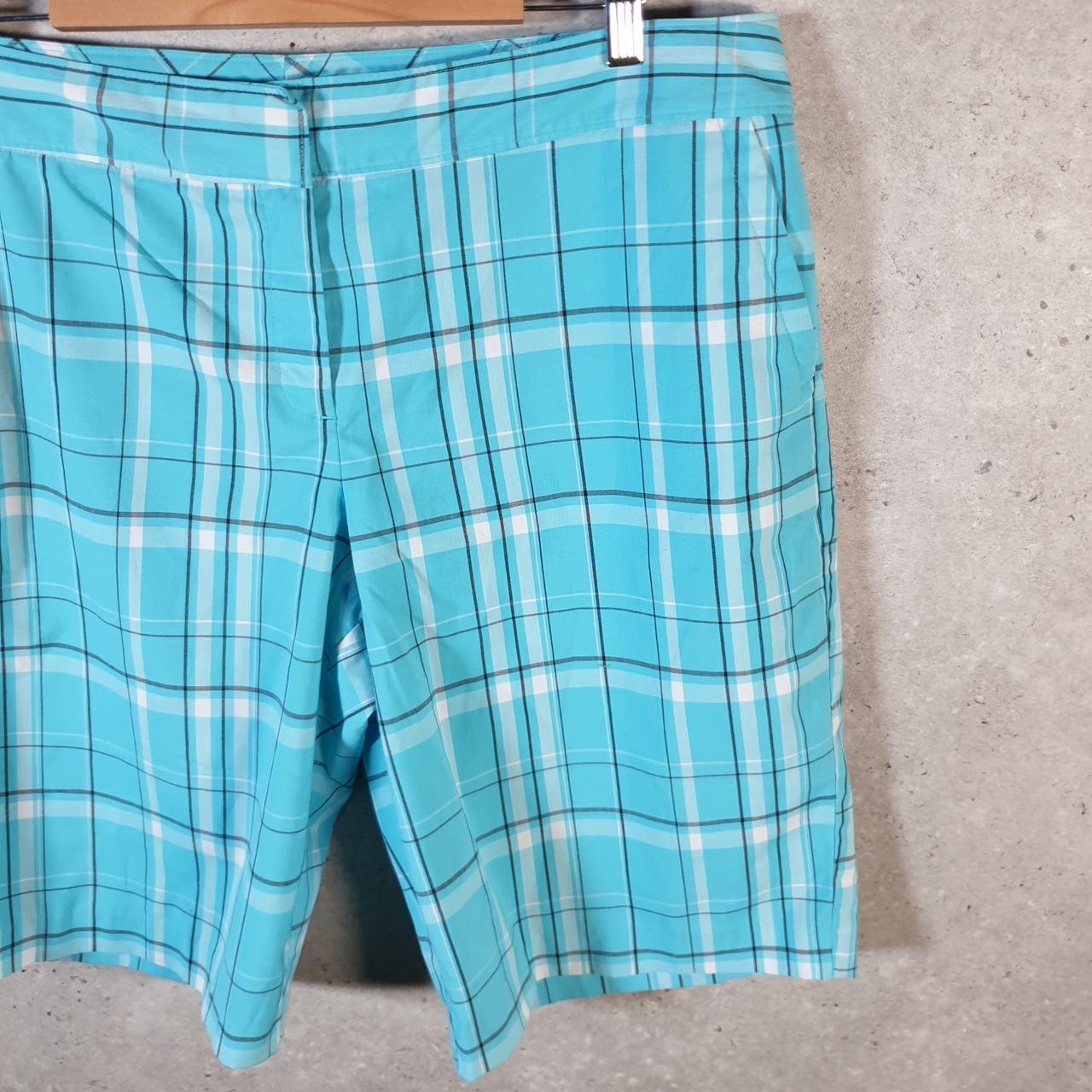 Vintage Izod Shorts Jorts Cargo Womens W38 Blue Chino Pockets Baggy Cotton