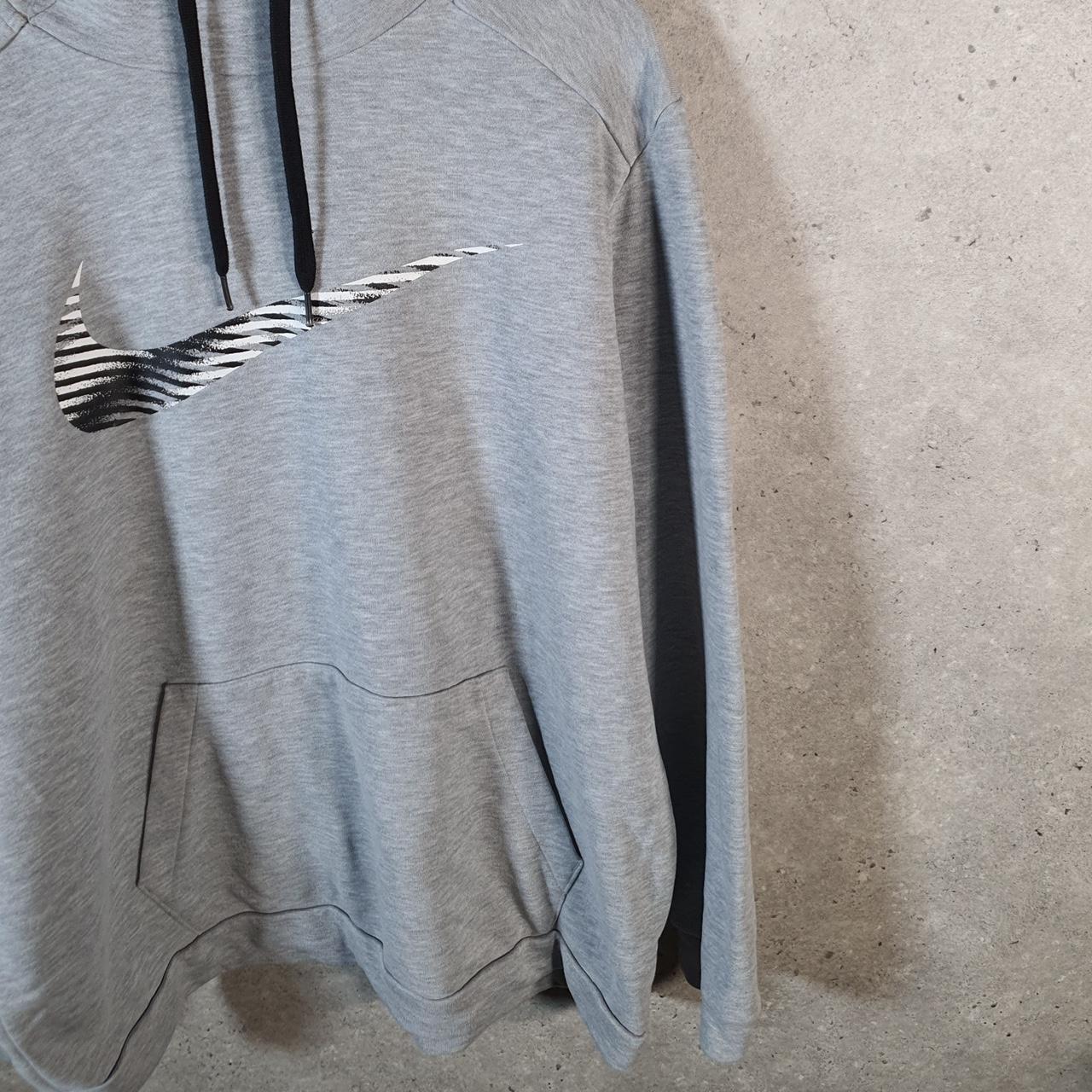 Vintage Nike Dri Fit Hoodie Men’s XL Grey Swoosh Y2K Pullover Logo