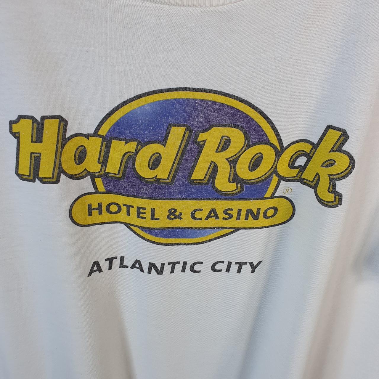 Vintage Hard Rock Hotel Atlantic City 90s USA Spellout T Shirt Men’s Large White