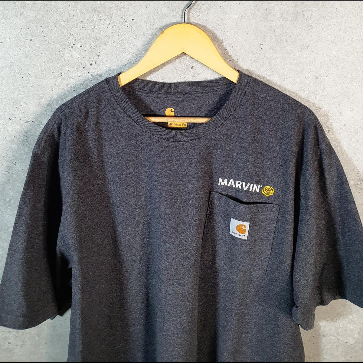 Vintage Carhartt Pocket T Shirt Men’s XL Grey Workwear Chore Utility Original Fit C9274