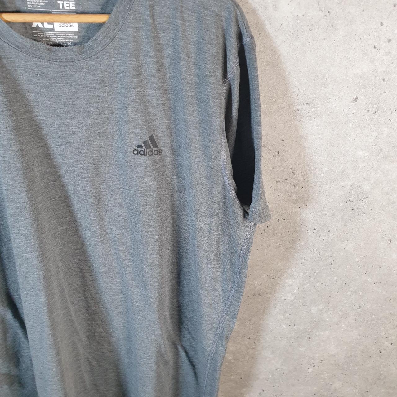 Vintage Adidas ClimaLite Ultimate T Shirt Men’s XL Grey Three Stripes Logo Athletic