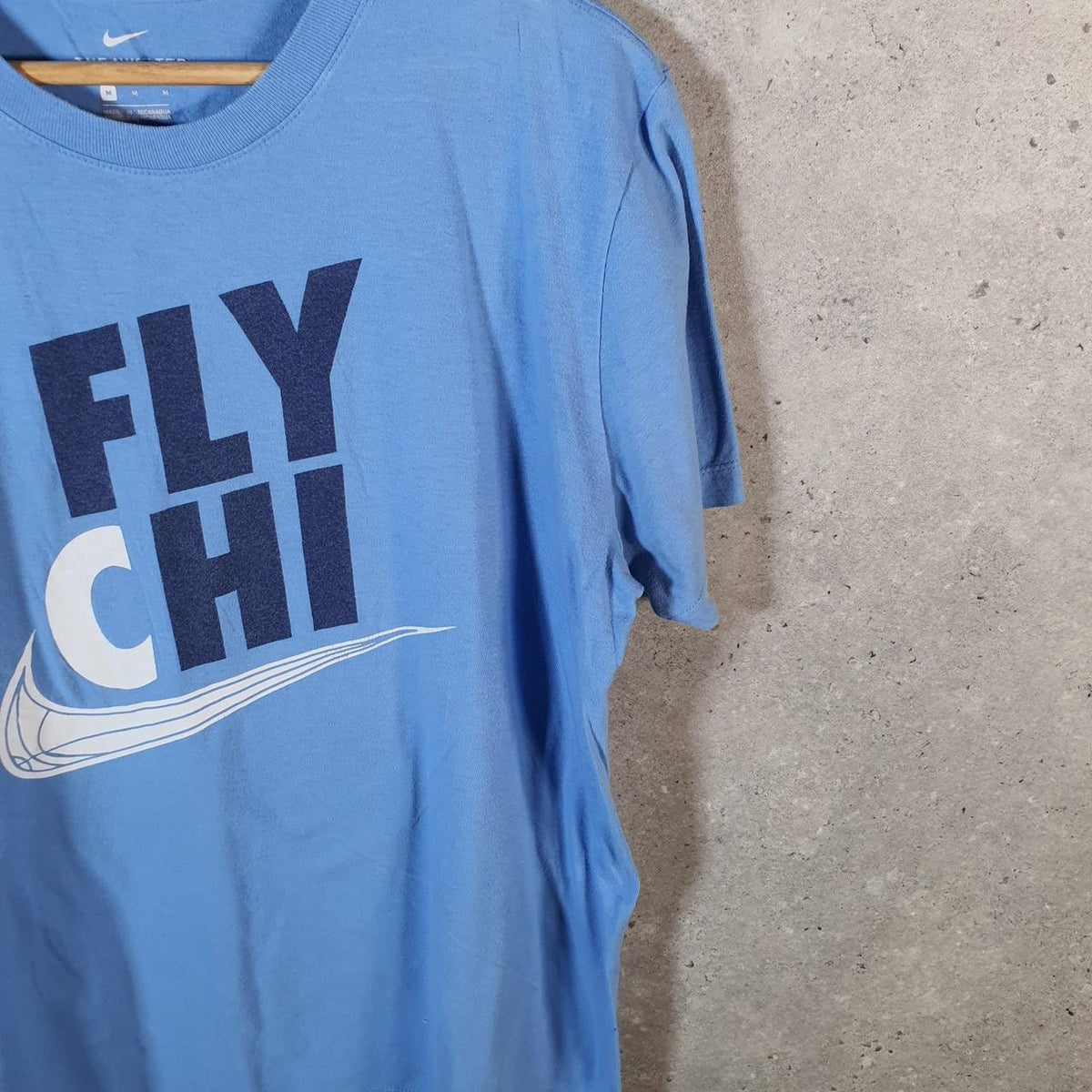 Vintage Nike Fly Chi T Shirt Men’s Medium Blue Logo Swoosh Athletic