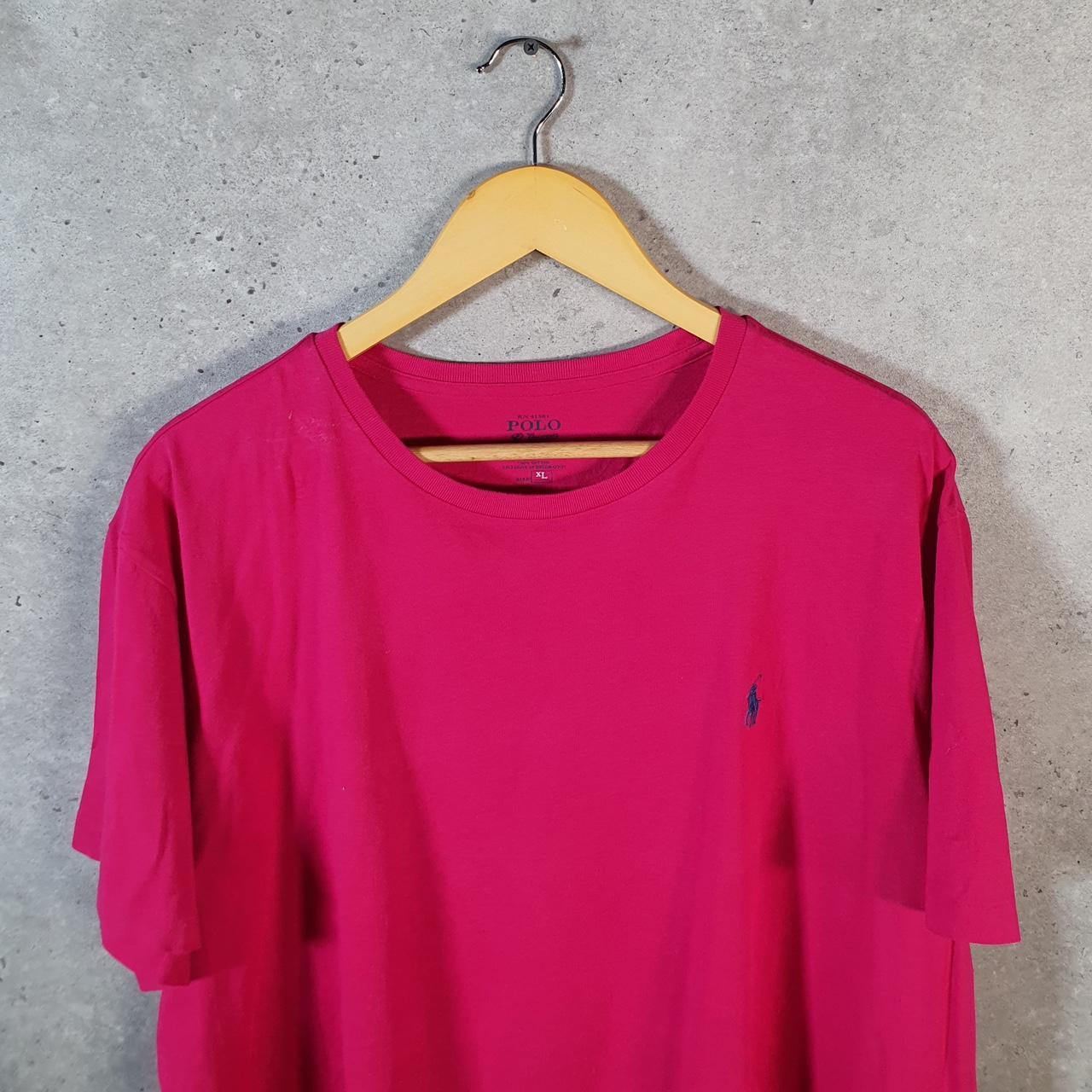 Vintage Ralph Lauren Polo T Shirt Men’s XL Pink Embroidered Pony Classic Fit C9102