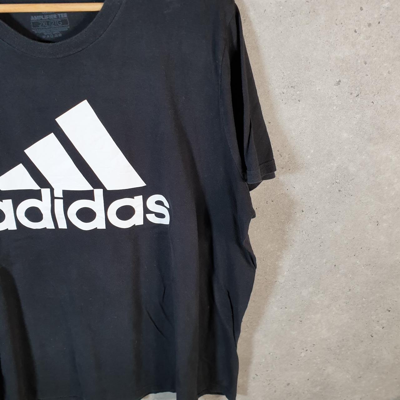 Vintage Adidas Amplifier T Shirt Men’s 2XL Black Three Stripes Logo Athletic