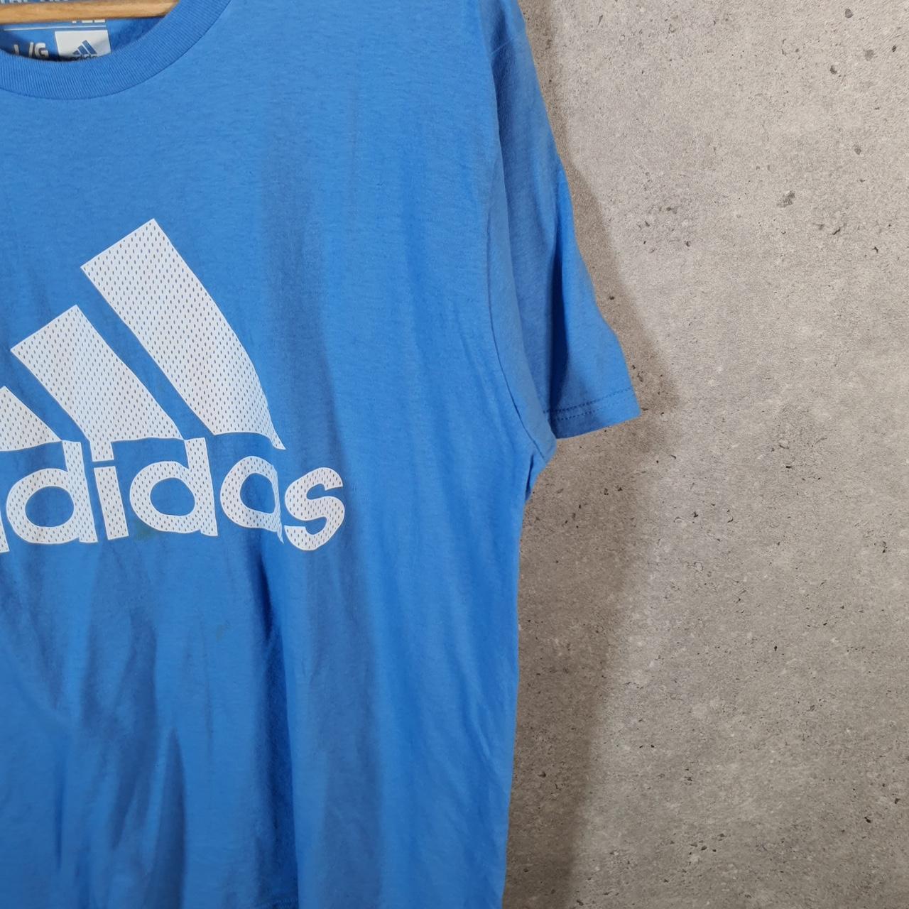 Vintage Adidas Go To Tee T Shirt Men’s Large Blue Three Stripes Logo Athletic