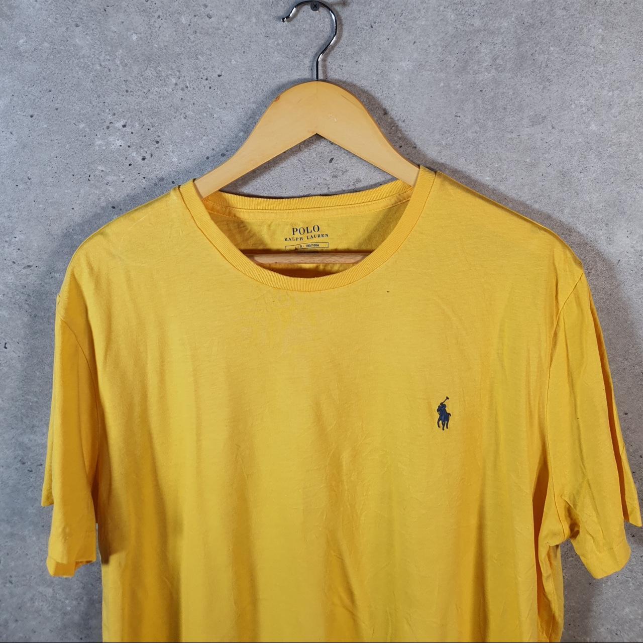 Vintage Ralph Lauren Polo T Shirt Men’s Large Yellow Embroidered Pony Classic Fit C9115