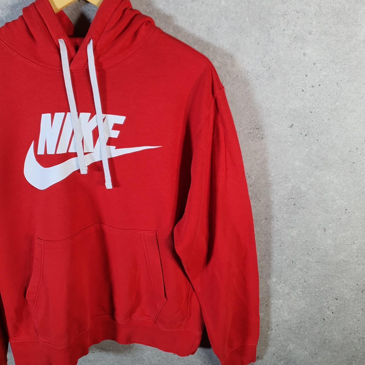 Vintage Nike Club Hoodie Men’s Medium Red Swoosh Y2K Pullover