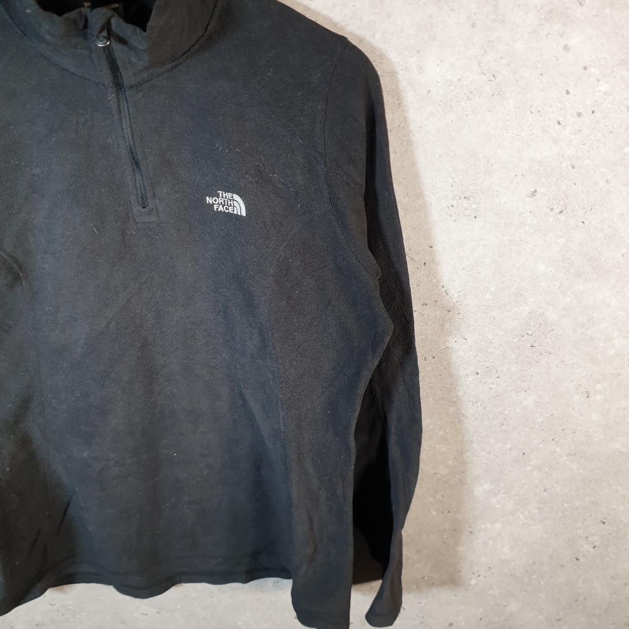 Vintage The North Face TNF Teddy Fleece Sweatshirt  Womens Large Black 1/4 Zip Logo