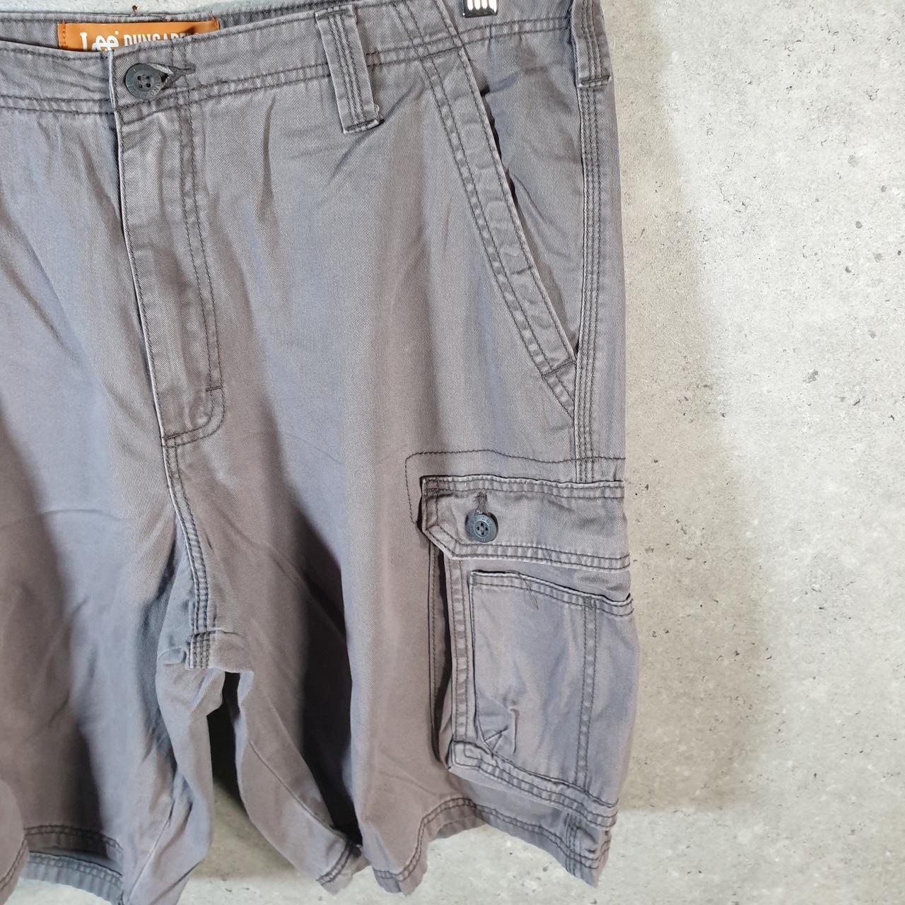 Vintage Lee Chino Shorts Jorts Cargo Mens W36 Grey Baggy Cotton