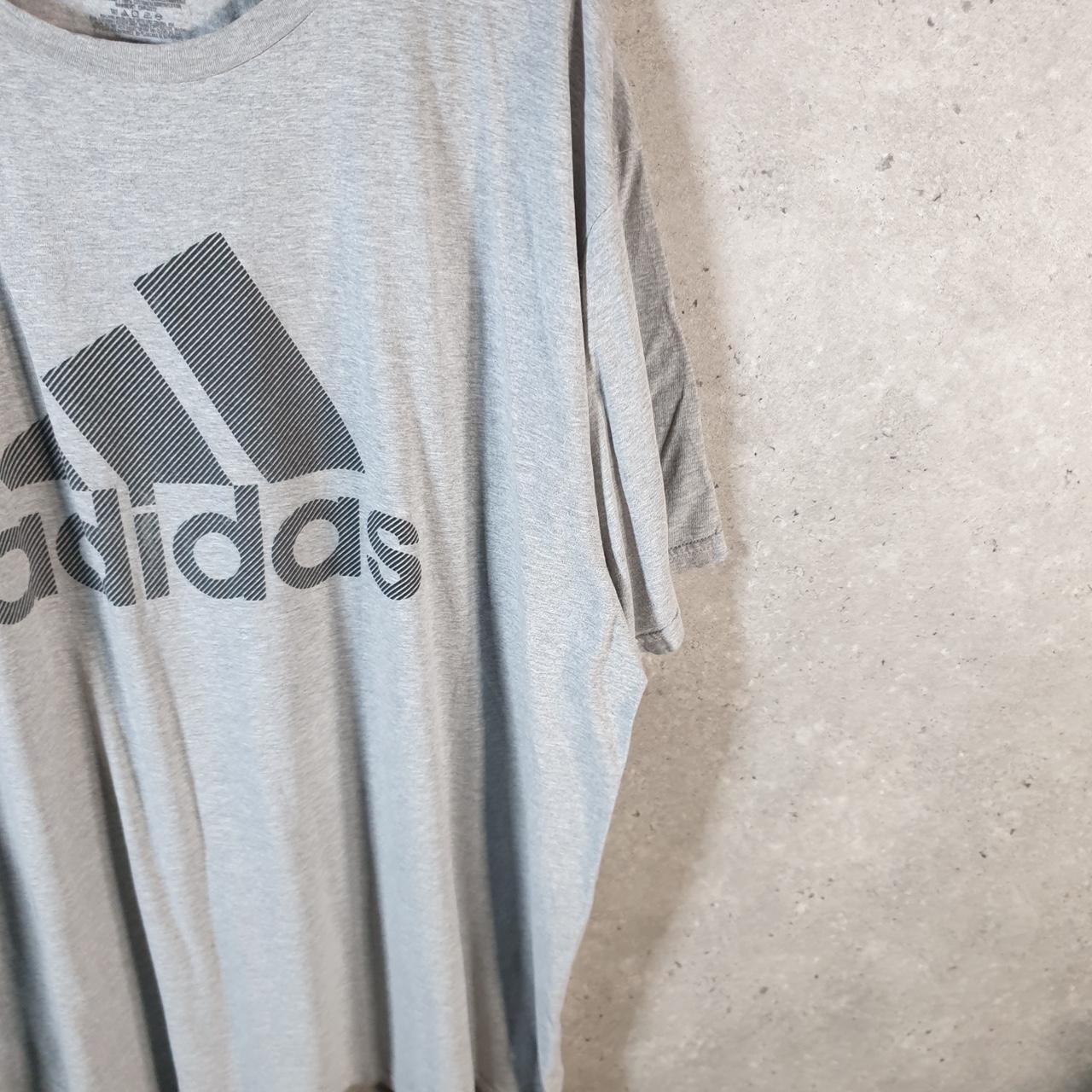 Vintage Adidas Go Tee T Shirt Shirt Men’s 2XL Grey Three Stripes Logo Athletic
