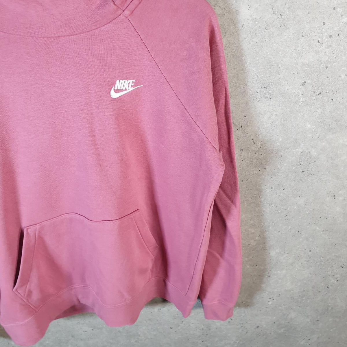 Vintage Nike Club Hoodie Womens Medium Pink Swoosh Y2K Pullover Logo