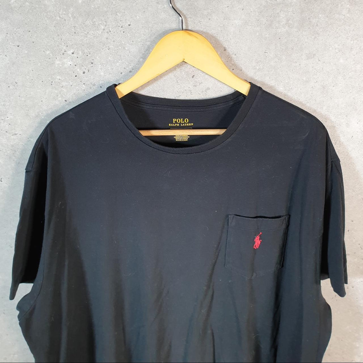Vintage Ralph Lauren Polo T Shirt Men’s XL Black Embroidered Classic Fit Pony C8611
