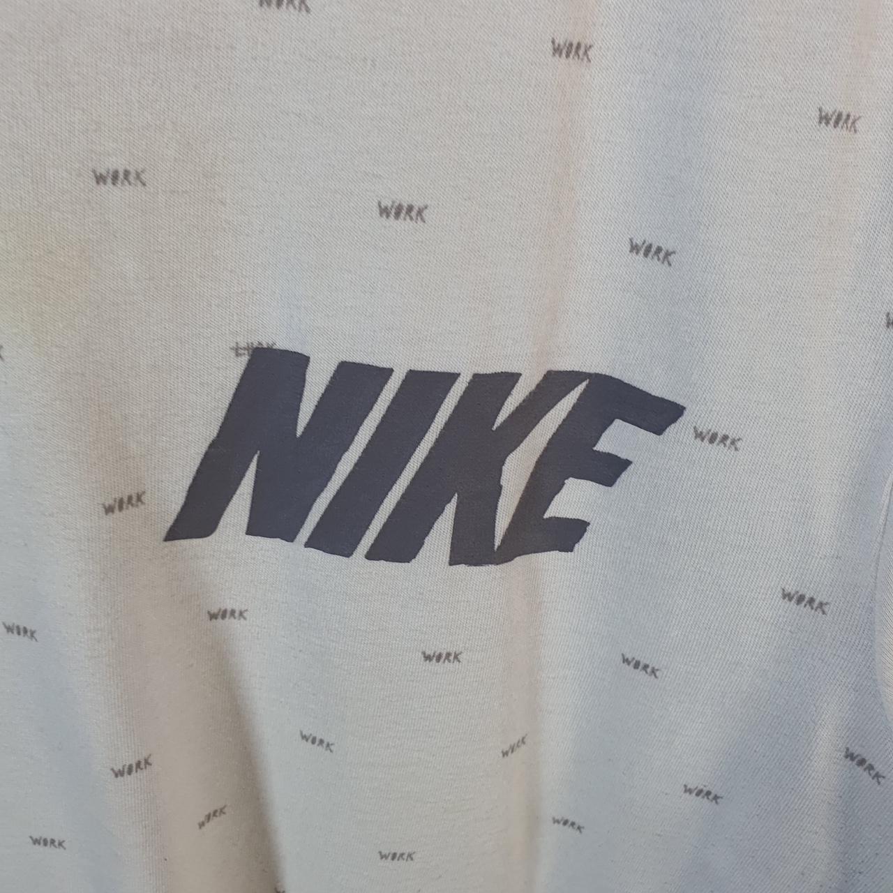 Vintage Nike Dri Fit T Shirt Mens Small White Printed Logo Swoosh Athletic