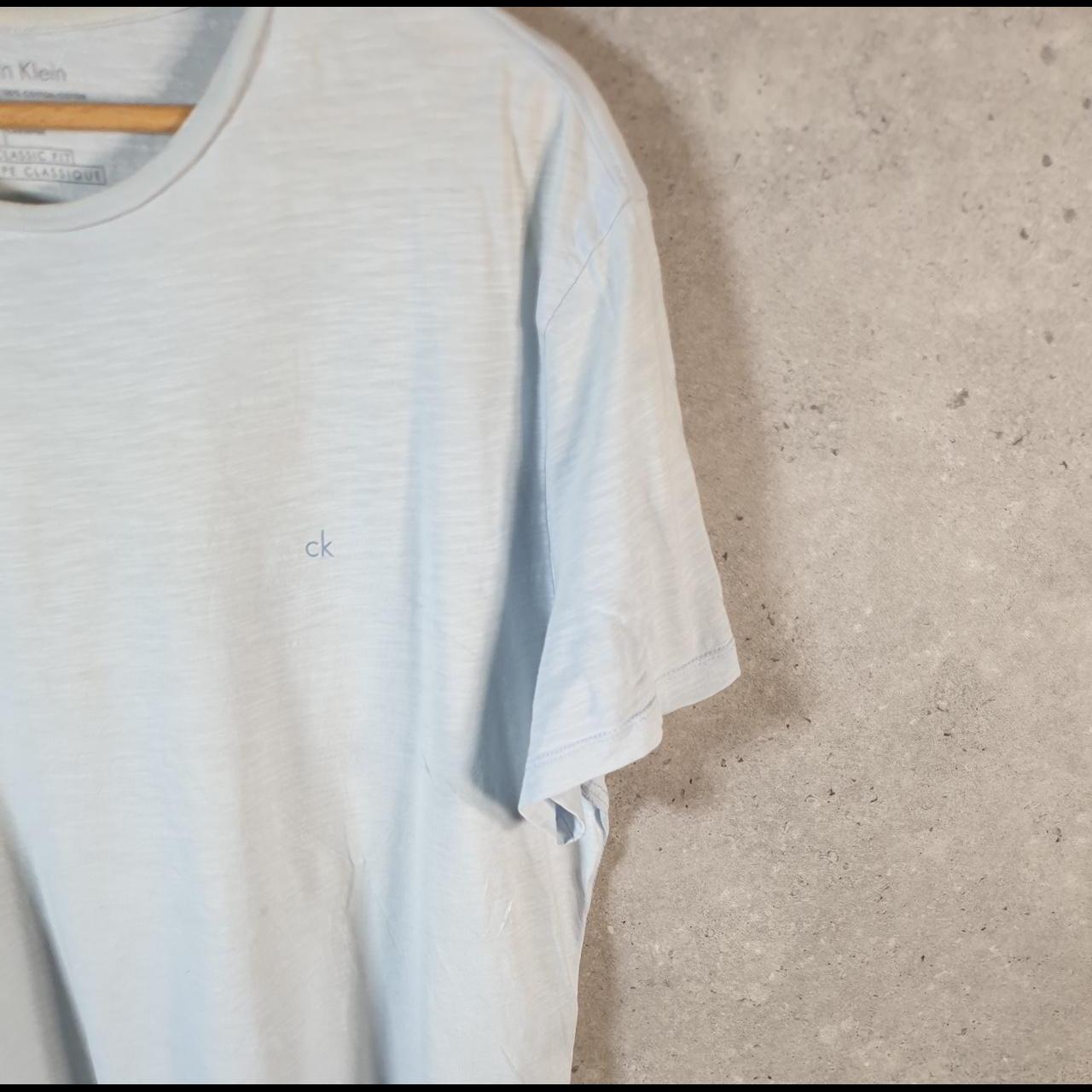 Vintage Calvin Klein Graphic T Shirt Men’s Large White Regular Fit Spellout Logo