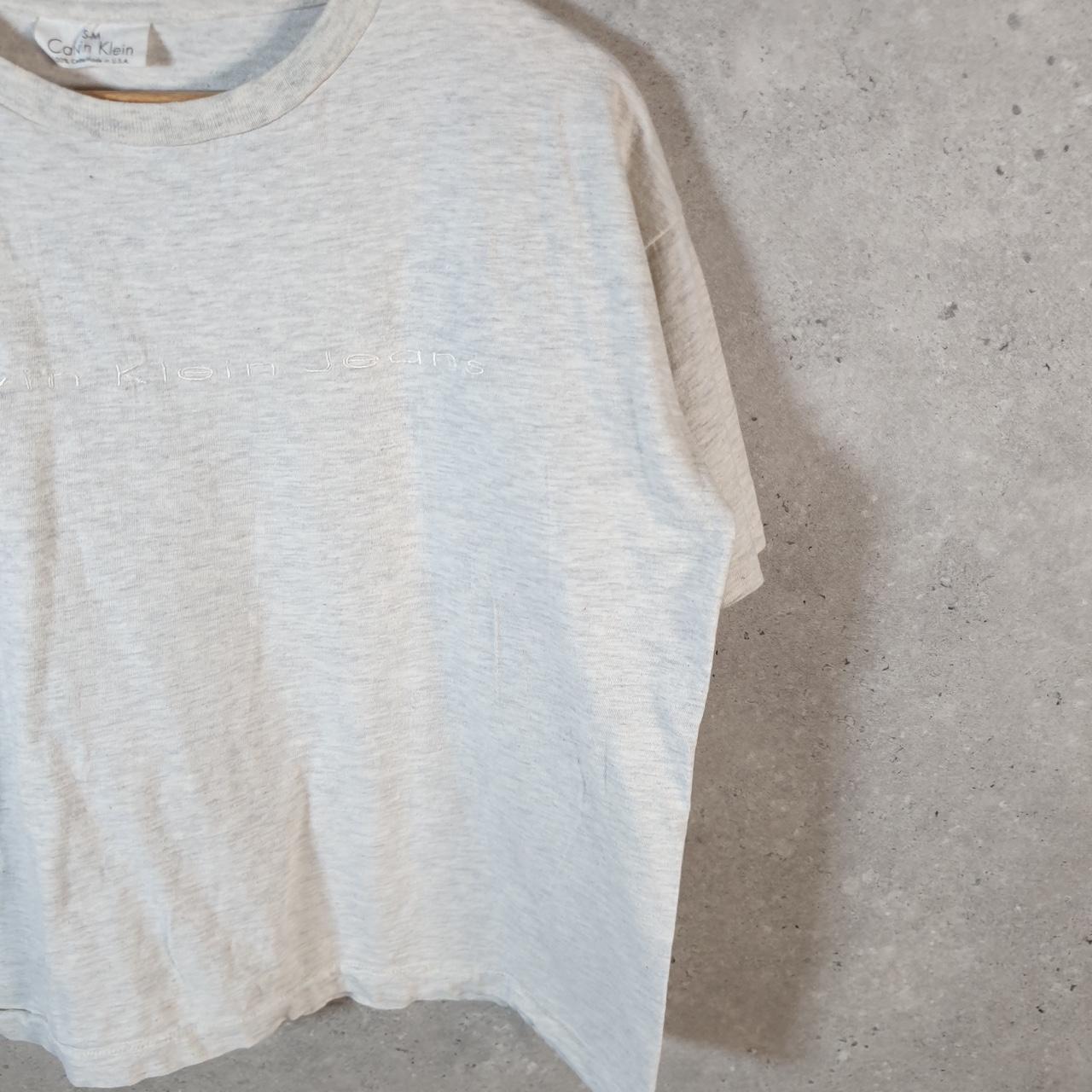 Vintage Calvin Klein Spellout T Shirt Men’s Small Grey Casual Sports