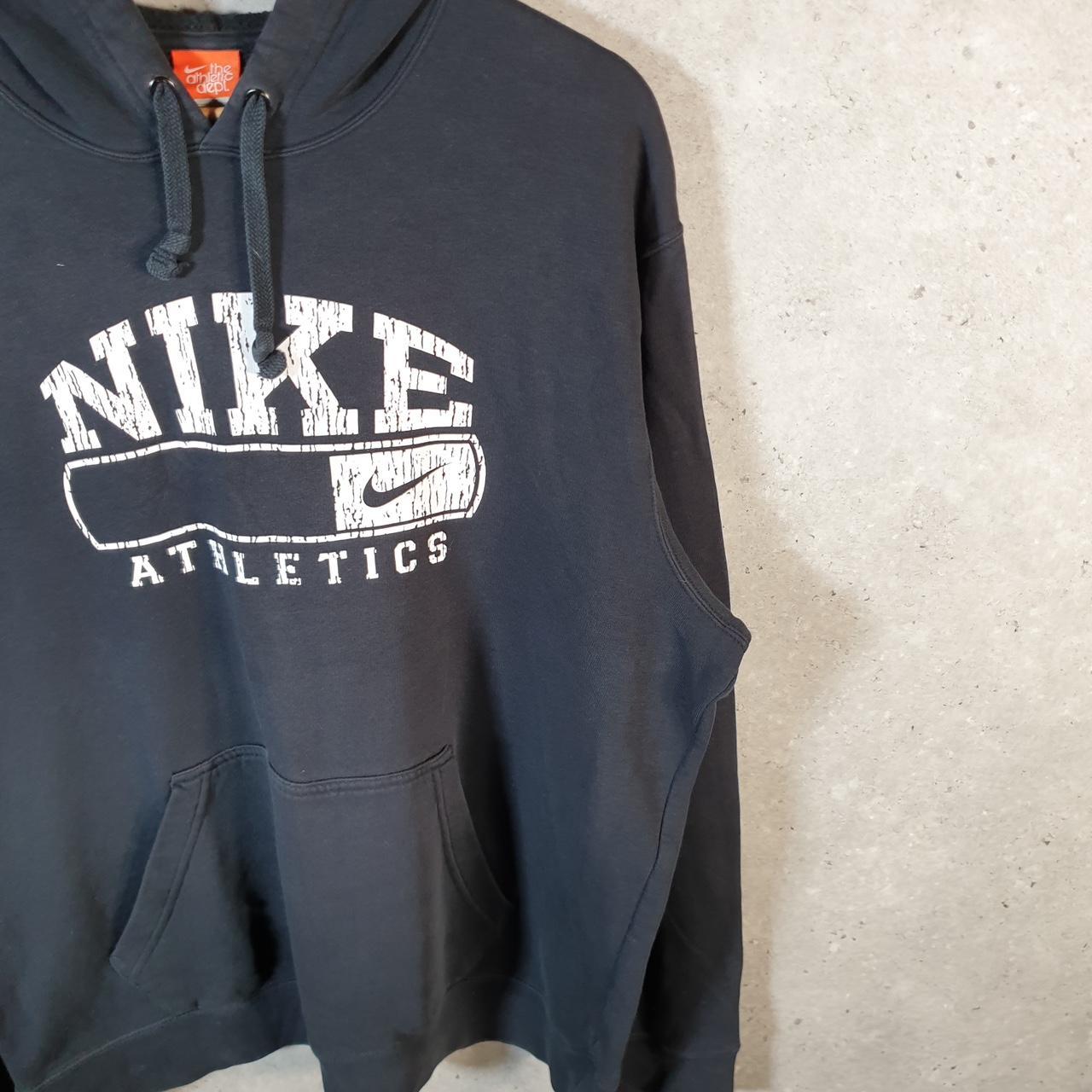 Vintage Nike 90s Athletic Department Hoodie Men’s Large Black Swoosh Pullover