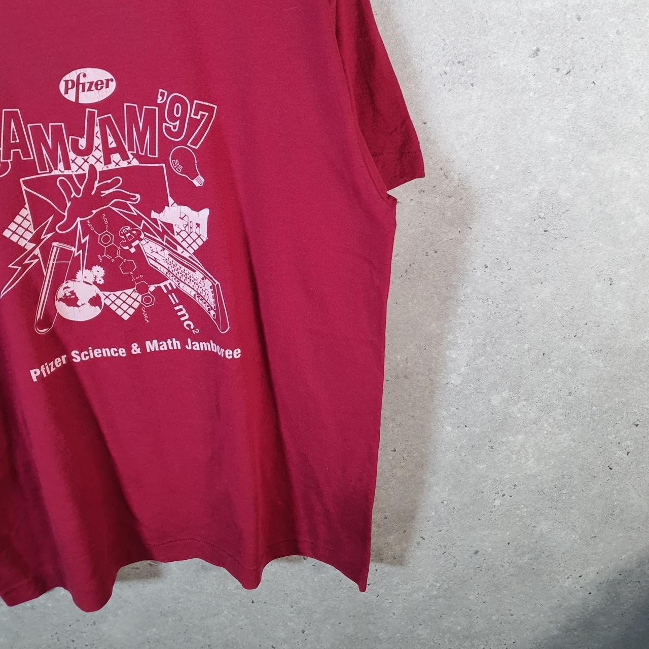 Vintage Fruit Of The Loom Pfizer Sam Jam 1997 USA Single Stitch T Shirt Men’s L Red