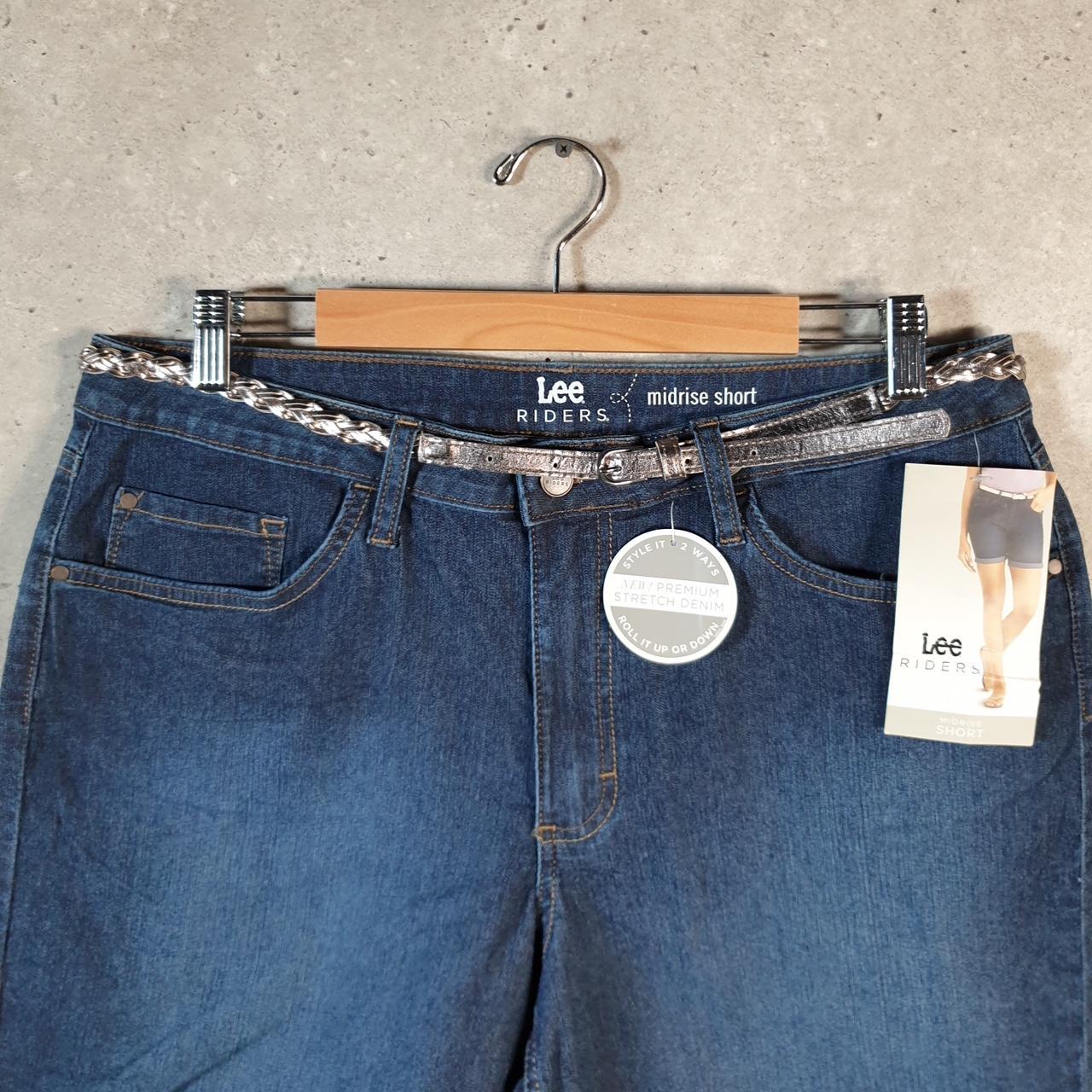 Vintage Lee Baggy Shorts Jorts Cargo Womens W36 Blue Relaxed Denim