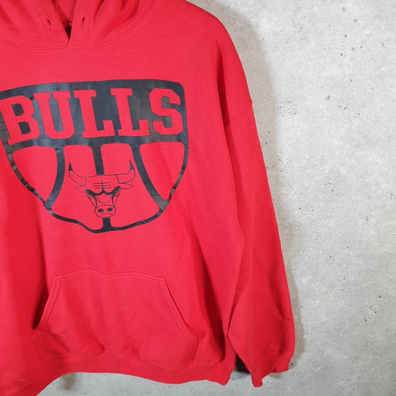 Vintage NBA Chicago Bulls Hoodie Mens Large Red Pullover USA Pro Sport