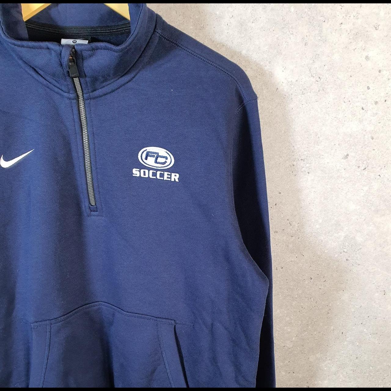Vintage Nike 1/4 Zip Sweatshirt Men’s Medium Navy Blue Swoosh Y2K Pullover Logo
