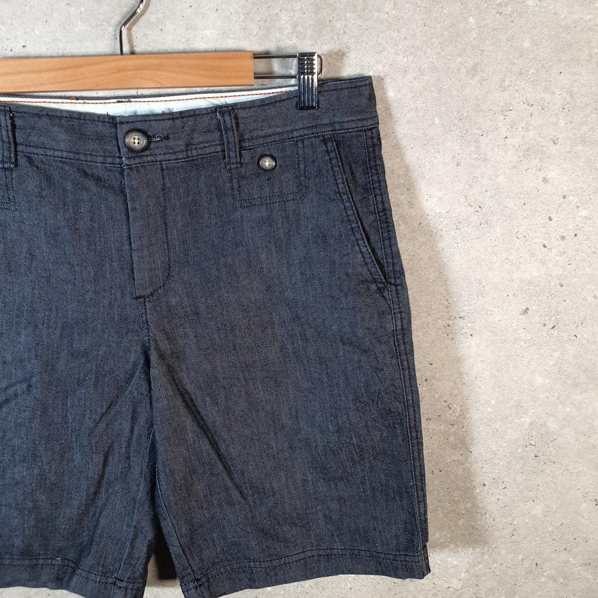 Vintage Dockers Chino Shorts Jorts Cargo Womens W36 Navy Blue Baggy Cotton