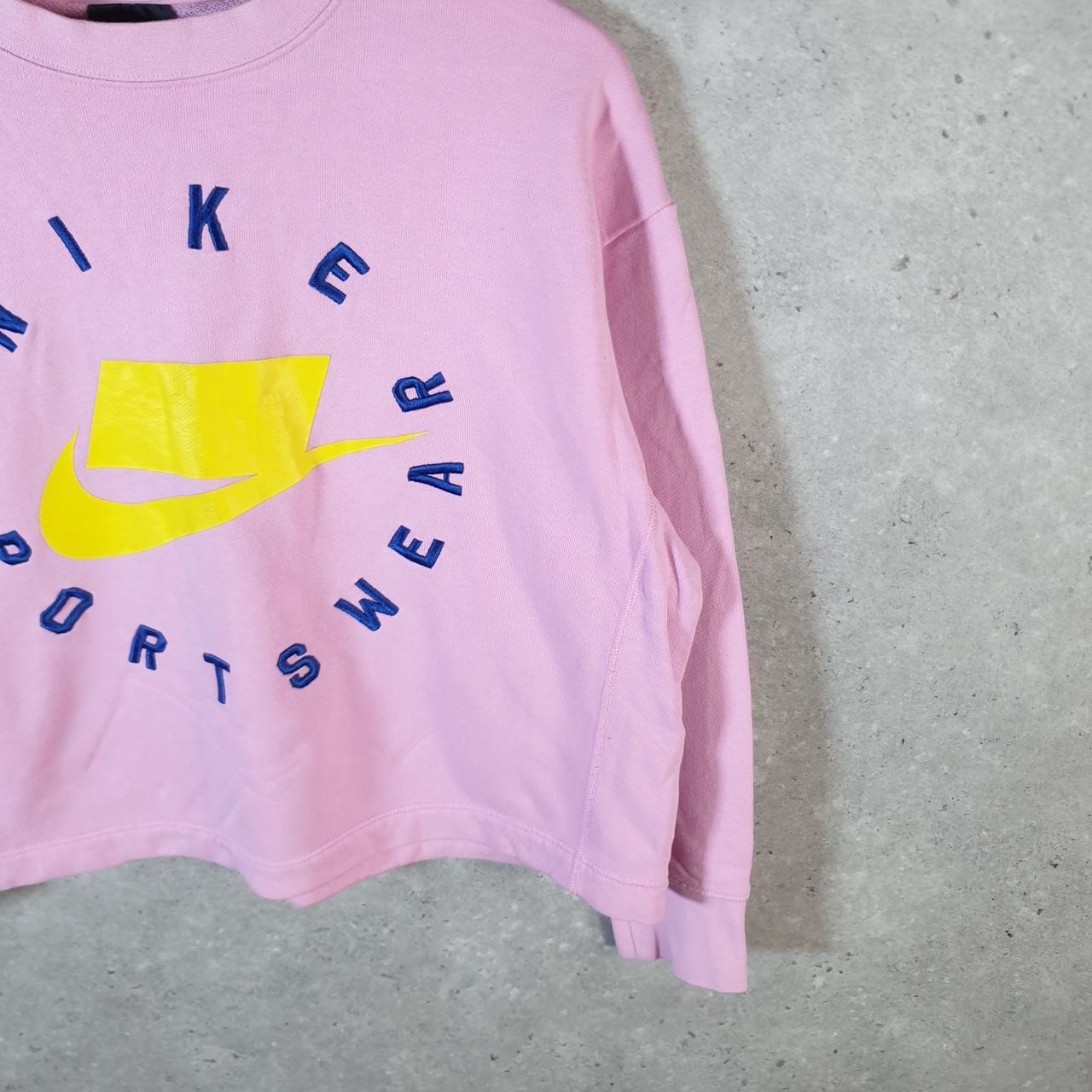 Vintage Nike Cropped Spellout Hoodie Womens XSmall Pink Swoosh Y2K Pullover Logo