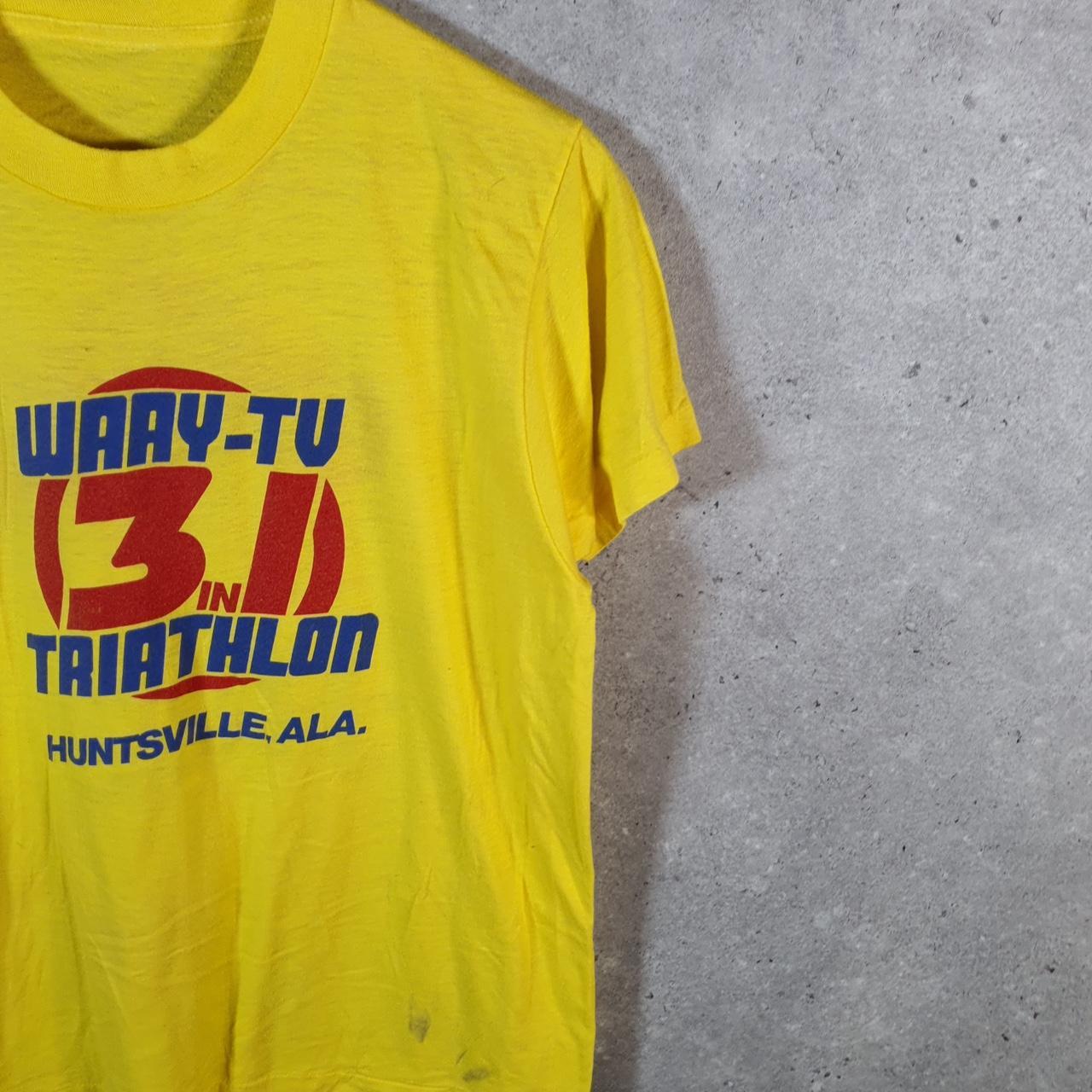 Vintage Triathlon Huntsville Alabama 90s USA Single Stitch T Shirt Men’s Small Yellow