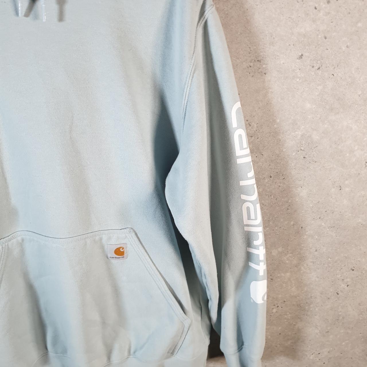 Vintage Carhartt Hoodie Men’s Large Baby Blue Pullover Blank USA Loose Fit