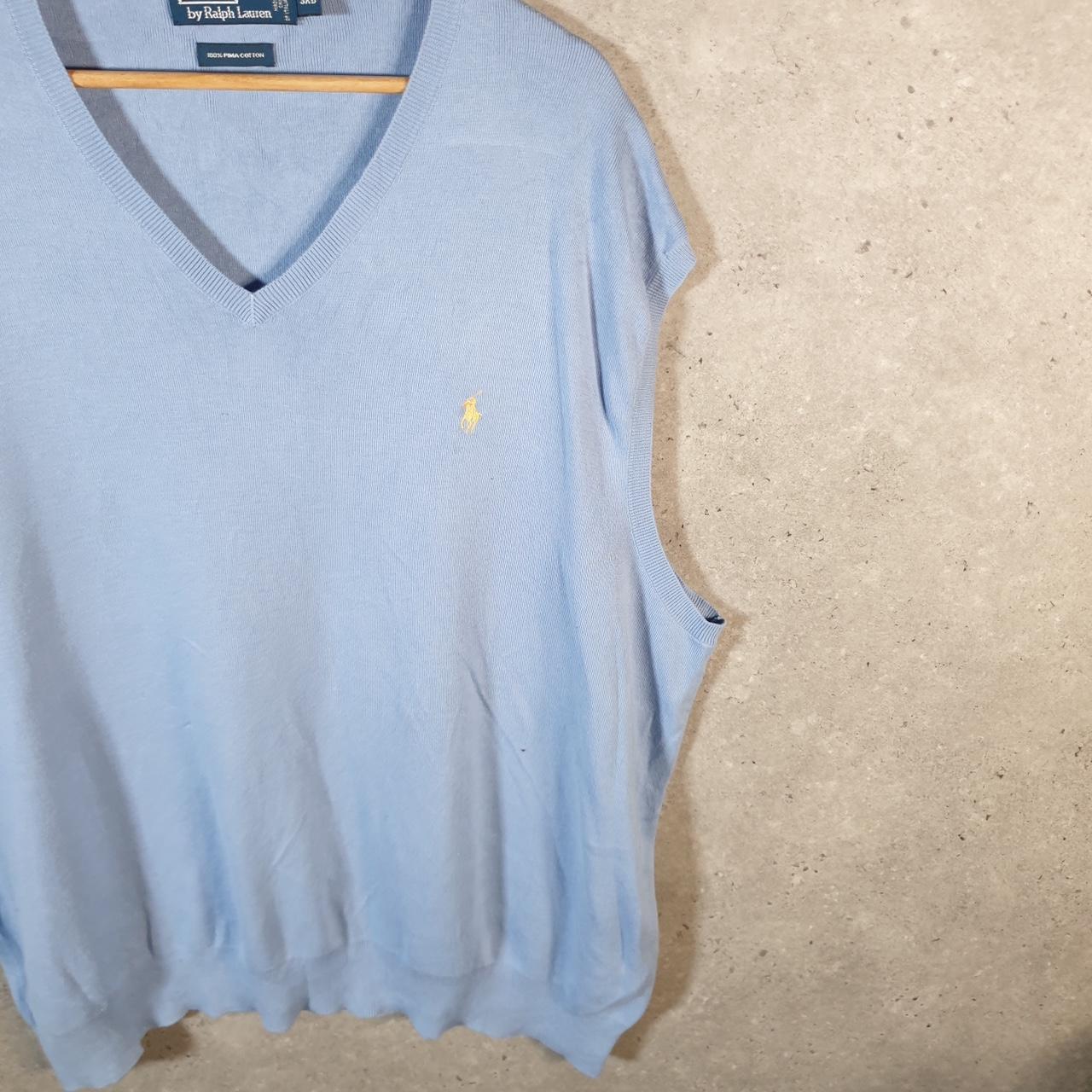 Vintage Ralph Lauren Polo Vest Tank Sweatshirt Men’s 3XL Blue Pima Cotton Pullover Pony