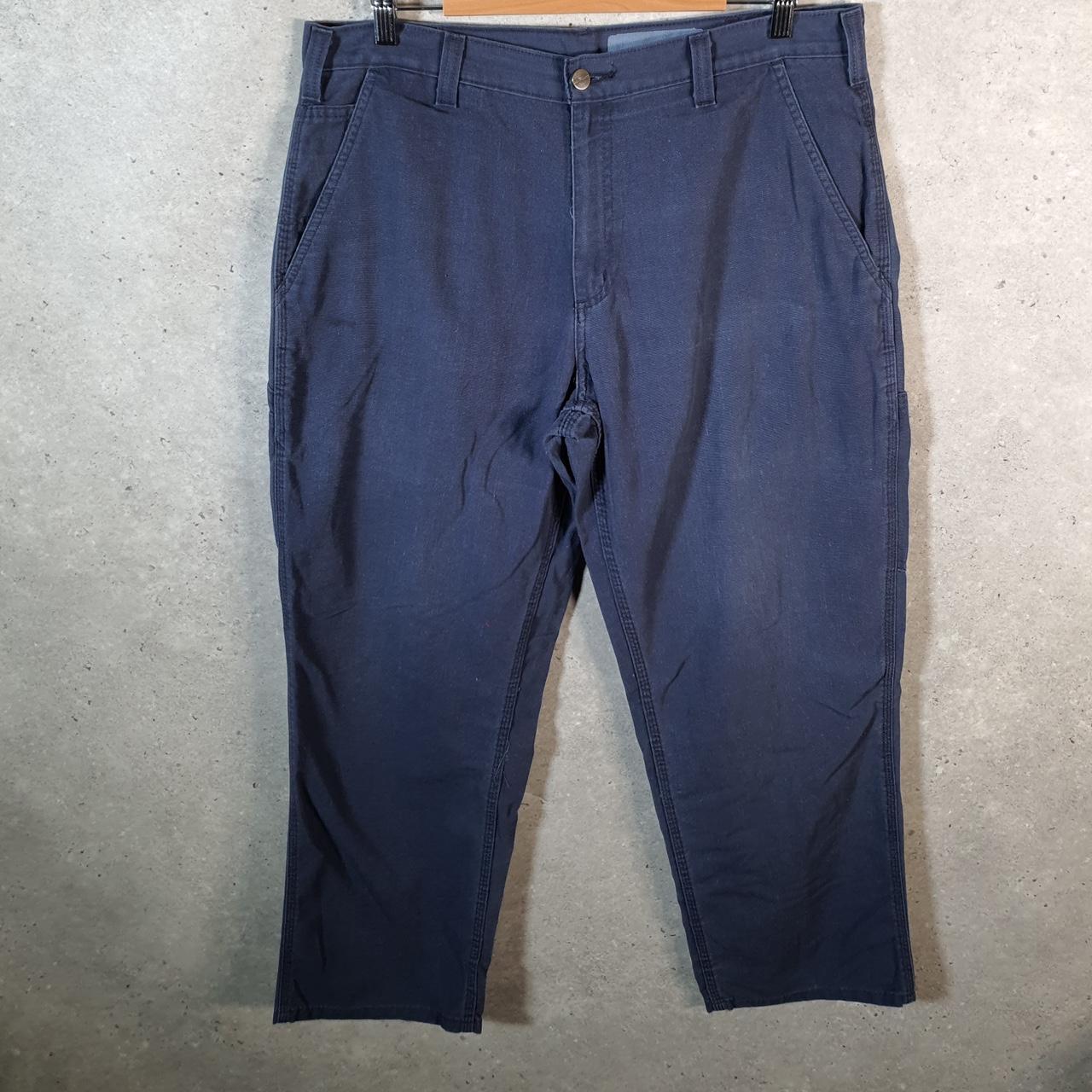 Vintage Carhartt Carpenter Trousers Mens W36 L30 Navy Blue Dungaree Fit Workwear USA