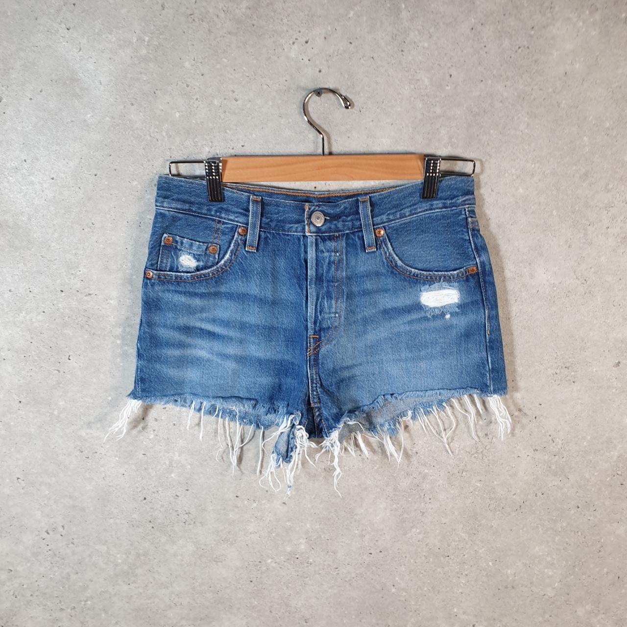 Vintage Levi’s 501 Baggy Shorts Jorts Cargo Womens W25 Blue Relaxed Denim