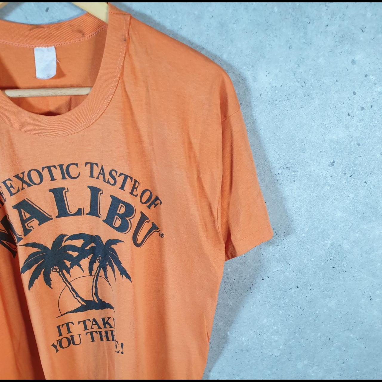 Vintage Exotic Taste Of Malibu 90s USA Single Stitch T Shirt Men’s Medium Orange