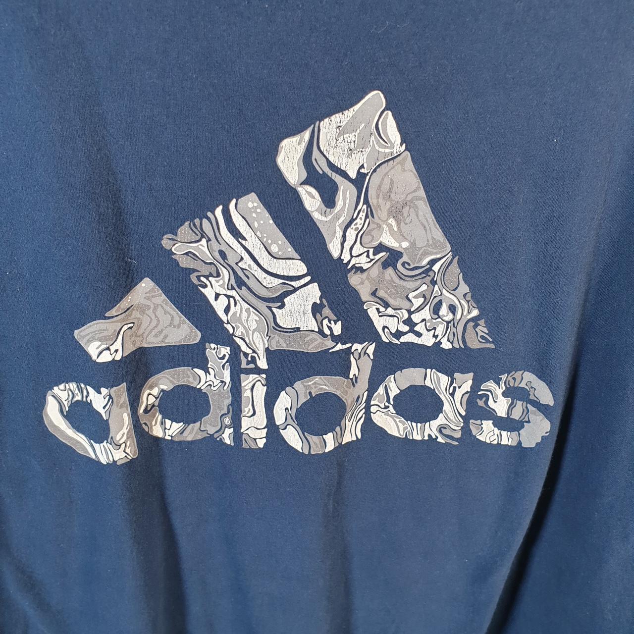 Vintage Adidas Go To Tee Spellout T Shirt Men’s XL Navy Blue Three Stripes Athletic