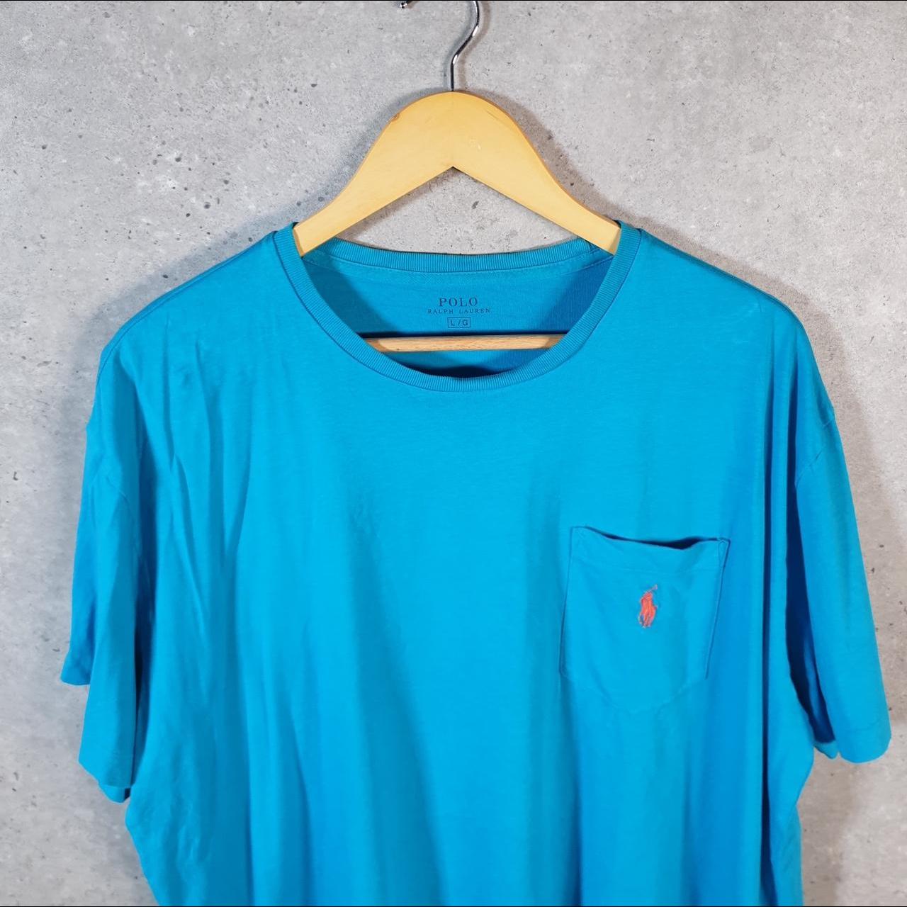 Vintage Ralph Lauren Polo T Shirt Men’s Large Blue Embroidered Pony Classic Fit C9159